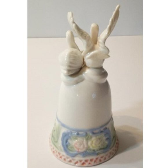 Porcelain Bell With Two Swans On Top & Floral Design - Vintage from the 1970 - Picture 4 of 5